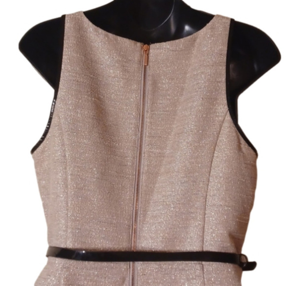 Anne Klein gold dress. No size tag, see measurements.  Great used condition. - Picture 6 of 16